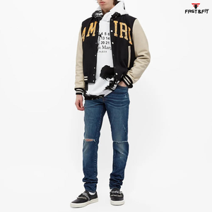 Vestes de baseball en toile tendance et très vendues, de haute qualité, logo universitaire personnalisé sur le devant, unisexe, hiver - Product Image 4