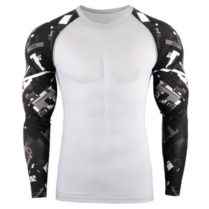 Camisetas de Compresión para Hombre, Fitness, Culturismo, Impresión 3D, Manga Larga, Protección contra Erupciones - Product Image 1