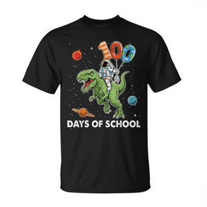 Maglietta per ragazzi Astronaut T-Rex 100th Day of School, maglietta promozionale per 100 giorni di scuola - Product Image 2