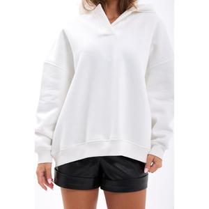 Sweat-shirt surdimensionné 7525 en tissu tricoté respirant ECRU, confortable et élégant - Product Image 4