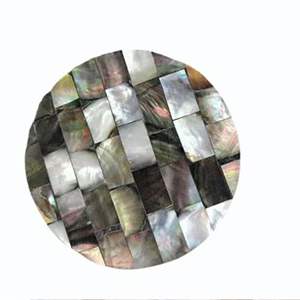 SQUARED MOP POASTER 3 Venta caliente de madera personalizada madre de perla conjunto de posavasos con color natural - Product Image 3