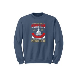 Sudadera de mezcla de algodón con estampado de temas de Buda, 12 opciones de color, estilo informal 260-280 GSM, colocación de diseño personalizable para invierno - Product Image 1