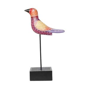 Figurine en bois d'oiseau multicolore - Product Image 5