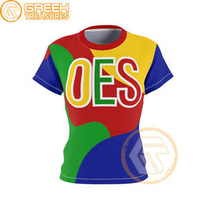 T-shirt de commande de l'étoile de l'Est en gros Vêtements en jersey de coton T-shirt OES respirant de haute qualité Vêtements grecs pour femmes - Product Image 6