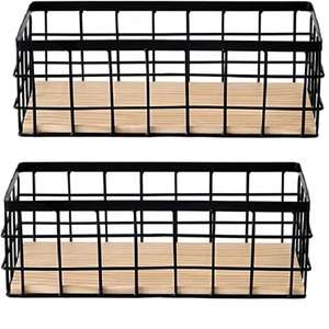 Panier à œufs en fil métallique moderne, bureau décoratif de cuisine, stockage de fruits et légumes, comptoir, bol avec noir - Product Image 6