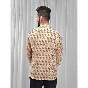 Chemise pour homme, 100% coton, imprimée avec des motifs floraux à pois, décontractée, manches longues, options de tissu popeline Oxford, fabrication ODM/OEM - Product Image 3