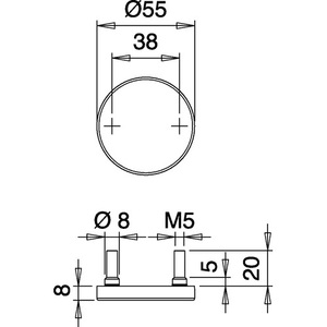 Stainless Steel Keyhole Rosette Pair 58 F00 with 8 mm Escutcheon Thickness Blind Round EDI Glass <b>Key</b> <b>Chains</b> - Product Image 4