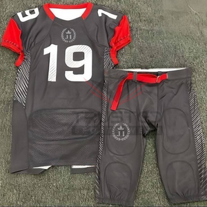 Uniforme de football américain à manches courtes de qualité supérieure, personnalisable, grande taille, logo personnalisé, faible MOQ, 100% polyester, fabrication sur mesure - Product Image 1