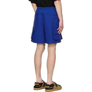 Short de vêtements pour hommes surdimensionné uni de couleur bleue avec poches cargo Short de jogging d'été en coton polyester décontracté pour hommes à vendre - Product Image 5
