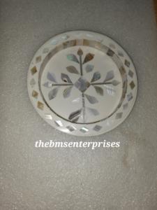 Ensemble de bol à soupe et à fruits en incrustation de nacre de haute qualité poli sur mesure écologique avec plateau pour vaisselle de dîner - Product Image 3