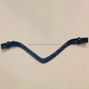 สายหนังวัวเต็มเมล็ดทำด้วยมือหรูหรา,สายรัดหนังวัวคิ้วสำหรับบังเหียนพร้อมสายรัดคิ้วสีฟ้าคริสตัลวิบวับ - Product Image 5