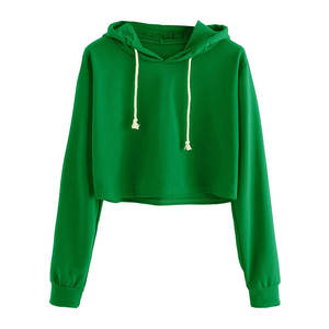Sudadera con capucha recortada de alta calidad para hombres y mujeres 100% sudaderas con capucha de punto recortadas de cuello redondo para otoño invierno al por mayor - Product Image 1