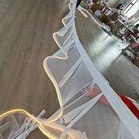 Fabric S-Shape Ceiling Drapes White Hanging LED Light for Wedding Decorations All Colors Available