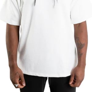 Camiseta Blanca Extra Grande para Hombre, 280GSM, Algodón Orgánico, Hombros Caídos, Estilo Urbano, con Estampado Grande en la Espalda - Product Image 6