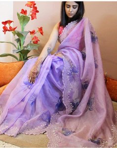 2024 nouveauté Banarasi soie Saree longue tenue de mariage de fête du fournisseur indien pour la fête avec Salwar Companion - Product Image 5