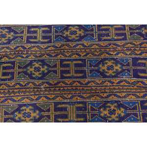 พรมตุรกี, พรมวินเทจขนาด 2.2x4 ฟุต, พรมลายต้นไม้และพืชสีน้ำเงินทำจากขนสัตว์ - Product Image 5