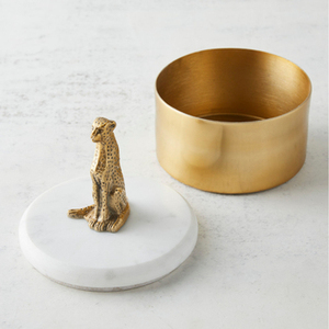 Boîte à boucles d'oreilles en métal et marbre Rangement à bijoux Qualité de première qualité Forme ronde Boîte à bijoux faite à la main Solutions de rangement élégantes - Product Image 2