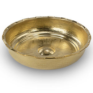 Bol de hammam traditionnel en laiton monobloc, bol de bain rond élégant de haute qualité pour style ottoman - Product Image 2