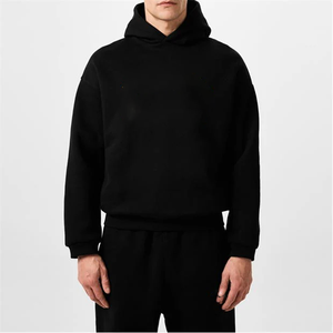 Sweat à capuche court avec sweat à capuche thermique réglable pour hommes pour la saison d'hiver hommes sweat à capuche coupe ample avec fentes latérales - Product Image 3