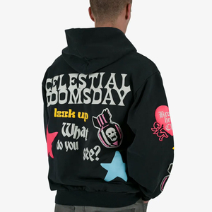 Sudadera con capucha acolchada, relleno de fibra, forro cálido, exterior de canalé liso, diseño acolchado, interior estable contra el frío, tela suave. - Product Image 3