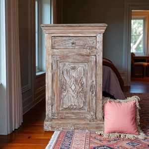 Modern Luxury Wooden <b>Bedside</b> Smart European Marble Finish for Home Bedroom Furniture Wireless Charging <b>Mirrored</b> Apartment - Product Image 2