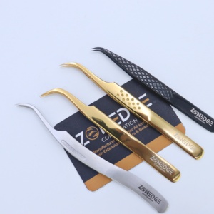 แหนบปลายแหลมแบบมืออาชีพสำหรับการต่อขนตาสินค้ามาใหม่สีชมพูทองนู้ดขนตาสแตนเลสเพิ่มวอลลุ่ม - Product Image 3