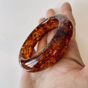 Brazalete de ámbar color coñac oscuro, 55 mm de diámetro interior, joyería de ámbar hecha a mano de Polonia. - Product Image 1