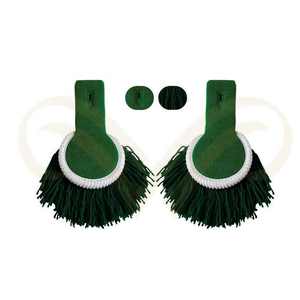 Épaulette uniforme sur mesure planche à épaulettes en viscose avec frange de fil de qualité épaulette verte et noire - Product Image 1