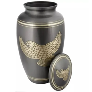 โกศใส่ศพทองเหลืองโลหะสไตล์อเมริกันสีน้ำเงินราคาขายส่งสำหรับเก็บขี้เถ้าจากอินเดีย - Product Image 5