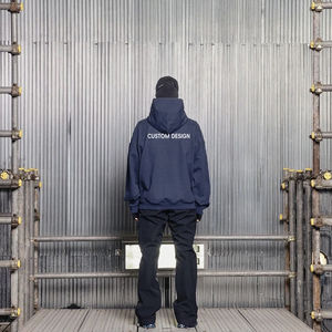 Sweat-shirts à capuche personnalisés pour hommes, vêtements en gros, haute qualité, 350 g/m², poids lourd, marque OEM, sweat-shirts à capuche personnalisés avec poche boutonnée - Product Image 6