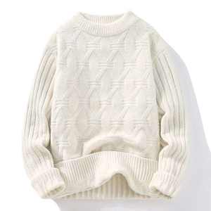 Suéteres Personalizados para Hombre, Precio al por Mayor, Suéter de Mohair con Rayas, Cuello Redondo, Tejido de Punto, Suéter de Punto Esponjoso - Product Image 3