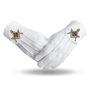 Maçonnique Regalia Blue Lodge Junior Diacre Tablier Chaîne Collier Gants Jewel One Set Maçonnique Regalia Blue Lodge Gants - Product Image 1
