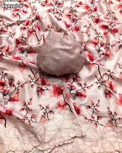 Ấn Độ cửa hàng mới nhất phong cách màu hồng ưa thích Saree tusssar vải lụa độc quyền Sari thiết kế Saree với áo bên mặc hợp thời trang - Product Image 1