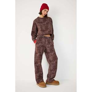 Pantalones de Algodón para Mujer, Casuales, con Efecto Cepillado, Cómodos, de Cintura Alta, Tallas Grandes, con Cierre de Botón y Cordón - Product Image 2
