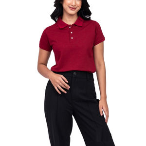 T-shirts polo respirant pour femmes évacuant l'humidité T-shirts polo ajustés à la mode pour femmes T-shirts légers en coton à manches courtes - Product Image 4