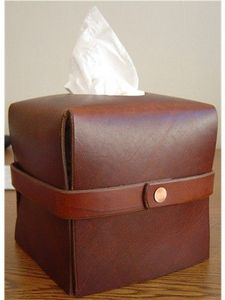 Boîte à mouchoirs rectangulaire en cuir de qualité supérieure, artisanat vintage, design classique, fabrication artisanale, étui durable pour voiture, bureau, maison - Product Image 6