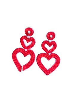 Increíble oferta en los últimos pendientes de corazón rojo con cuentas de moda de la India disponibles en cantidad a granel del exportador del fabricante - Product Image 1