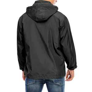 Oem Custom Logo Front Letter Hooded Streetwear <b>Lightweight</b> High Quality Canvas Zip up Windbreaker <b>Jackets</b> for <b>Men</b>"<b>s</b> Use - Product Image 4