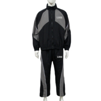 Conjunto Deportivo Informal con Capucha y Estampado para Hombre, Chaqueta Cortavientos, Tops Deportivos + Pantalones, Conjunto para Hacer Ejercicio, Secado Rápido, para Bajar de Peso, Fitness