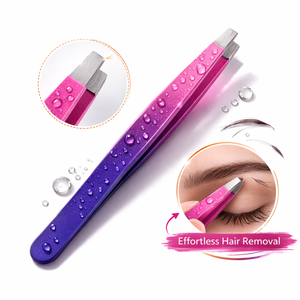 แหนบดึงขนคิ้วปลายเฉียงสแตนเลสแบบไล่เฉดสี ป้องกันการลื่น ป้องกันไฟฟ้าสถิต เป็นมิตรกับสิ่งแวดล้อม เครื่องมือเสริมความงามที่แม่นยำ ใช้ได้ทั้งในร้านเสริมสวยและที่บ้าน คุณภาพสูง - Product Image 3