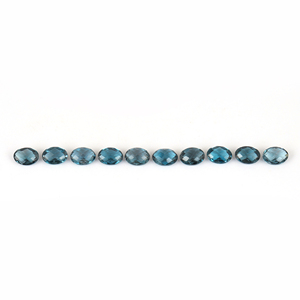 Topacio Azul de Londres Natural, Corte Briolette Ovalado de 5x7mm, Gemas Sueltas Facetadas, Certificado por Terceros, Venta al Por Mayor, Gopika Exports - Product Image 1