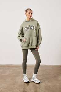Sudadera con capucha de gran tamaño CTRE para mujer de color verde salvia personalizada de longitud completa, sudaderas con capucha antiarrugas y transpirables para mujer, entrenamiento, gimnasio, sudadera con cremallera - Product Image 6