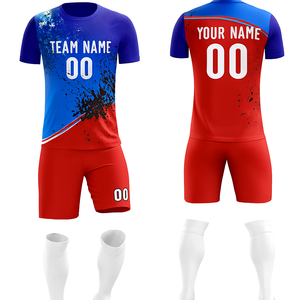 Nuevo Conjunto de Uniforme de Fútbol Unisex Ligero, Transpirable y de Secado Rápido, 100% Poliéster, con Logotipo Personalizado y Nombre de Equipo Personalizado - Product Image 1