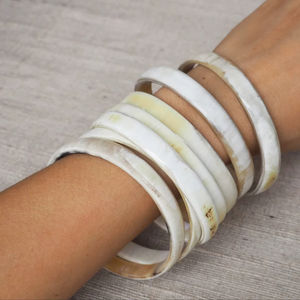 Brazaletes de Cuerno de Búfalo Natural, Joyería Artesanal de Cuerno de Búfalo - Product Image 1