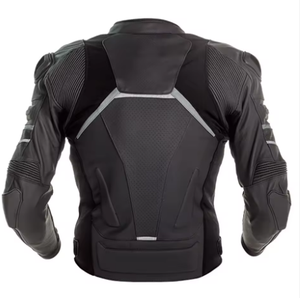 Veste de moto de course en cuir personnalisée OEM/ODM équipement de cycliste professionnel avec caractéristiques coupe-vent respirantes et options de taille plus - Product Image 4