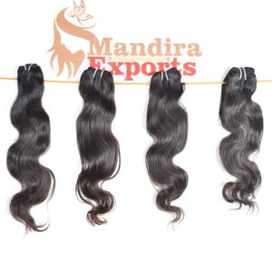 Extensions de cheveux humains indiens vierges bruts non traités en gros, qualité supérieure Remy, longs, noirs, ondulés, pour tissage, en vente - Product Image 6