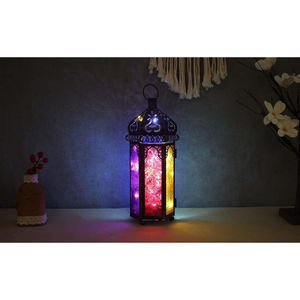 La decoración navideña para el hogar más vendida, FAROL DE Metal blanco, accesorios elegantes de mesa, farol colgante, portavelas a buen precio - Product Image 6