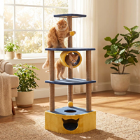 Yüksek Kaliteli Premium 4 Katlı Klasik Amistar Çevre Dostu Jüt Kedi Ağacı, 165cm Yüksekliğinde, Kediler, Yavrular ve Her Yaştaki Kediler İçin, Karton Ambalajlı