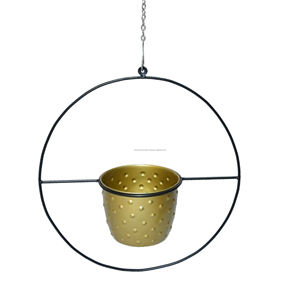 Maceta dorada colgante de Metal para decoración de dormitorio, comedor, oficina, sala de estar y pasillo, precio al por mayor - Product Image 3