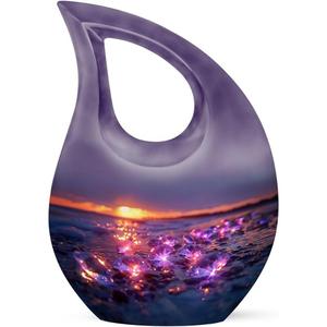 Venta caliente urna de cremación de gota de lágrima azul hermosa urna funeraria conmemorativa para cenizas humanas con bolsa de terciopelo gratis de la India - Product Image 2